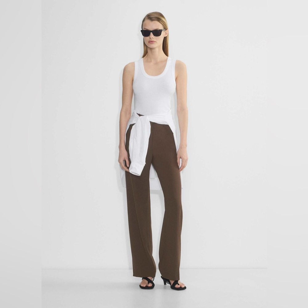Aritzia Babaton Agency Pant - Mirror Crepe™ in Rich Mocha Brown